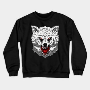 White Wolf Head Intimidation Crewneck Sweatshirt